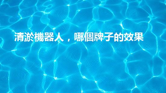清淤機器人，哪個牌子的效果最驚艷？
